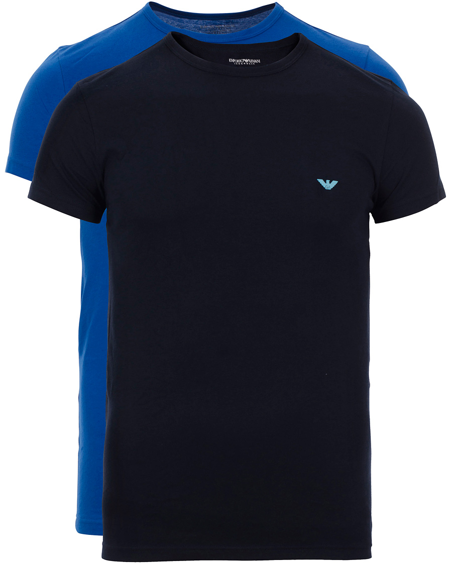 Homme | T-shirts | Emporio Armani | 2-Pack T-shirt Regular Fit Navy/Blue