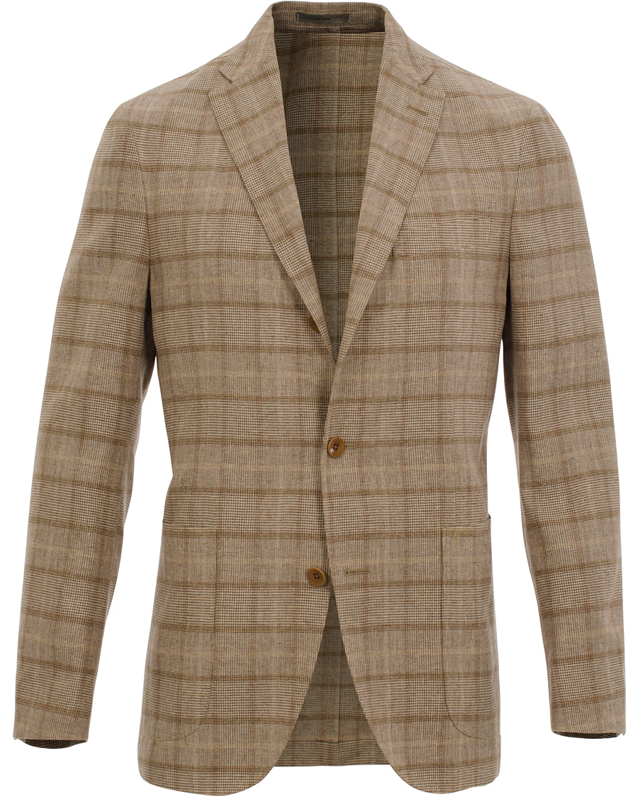 Homme | Blazers | Boglioli | Dover Patch Pocket Prince Of Wales Blazer Beige