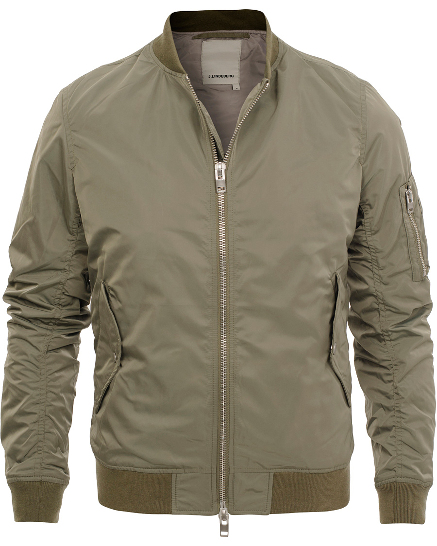 Homme | Manteaux Et Vestes | J.Lindeberg | Marky Taff Nylon Bomber Jacket Olive Green