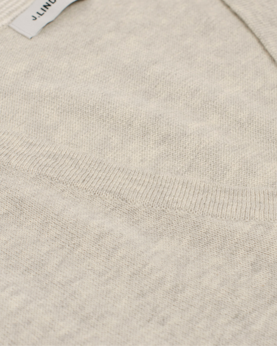 Homme | Pulls Et Tricots | J.Lindeberg | Melvin V-Neck Fine Cotton Pullover Light Grey