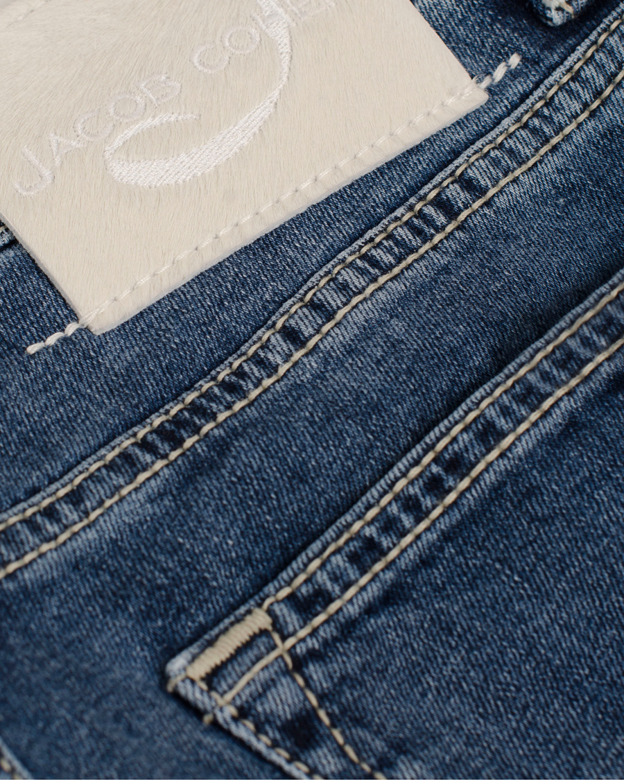 Homme | Jeans | Jacob Cohën | 622 Washed Slim Jeans Mid Blue/Kit Label