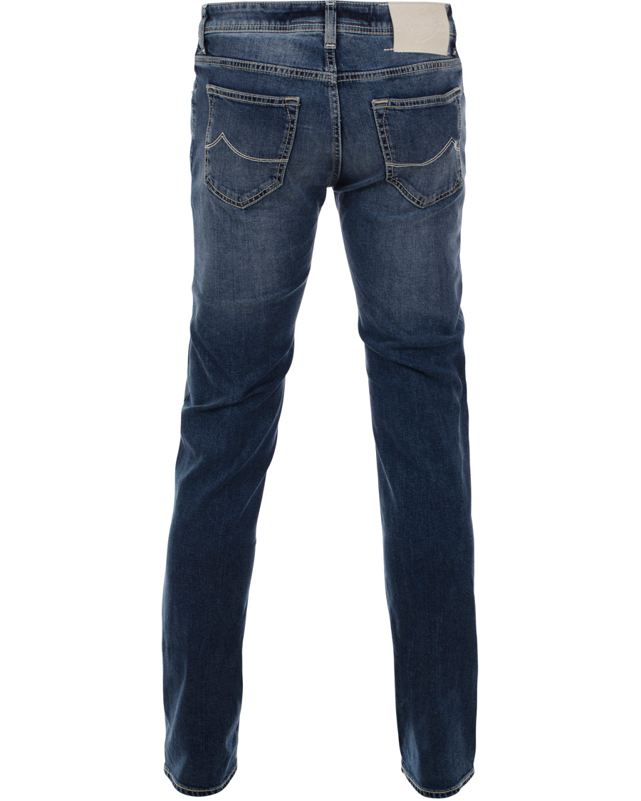 Homme | Jeans | Jacob Cohën | 622 Washed Slim Jeans Mid Blue/Kit Label