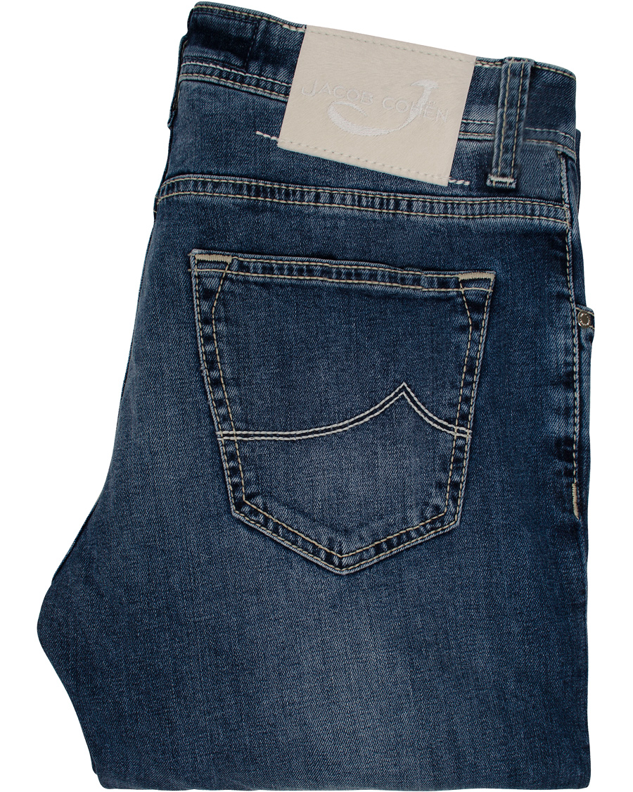 Homme | Jeans | Jacob Cohën | 622 Washed Slim Jeans Mid Blue/Kit Label