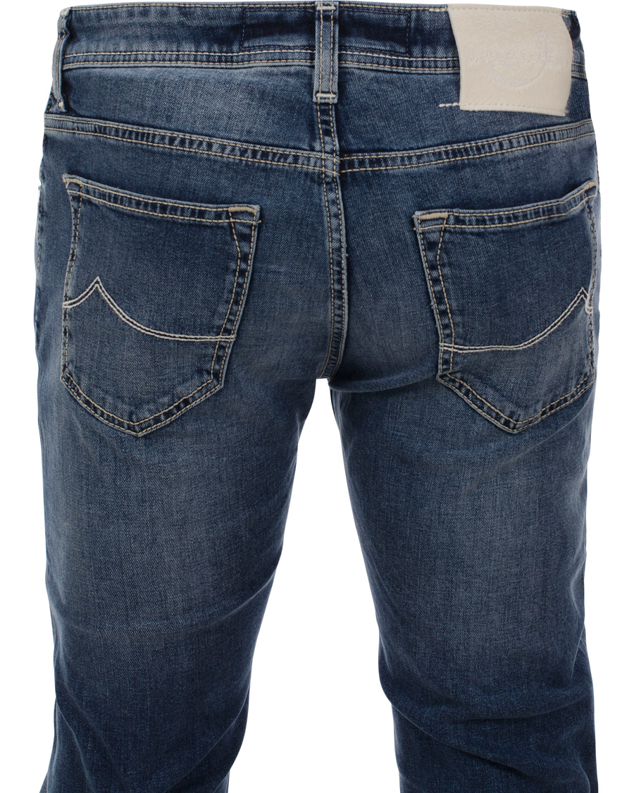 Homme | Jeans | Jacob Cohën | 622 Washed Slim Jeans Mid Blue/Kit Label