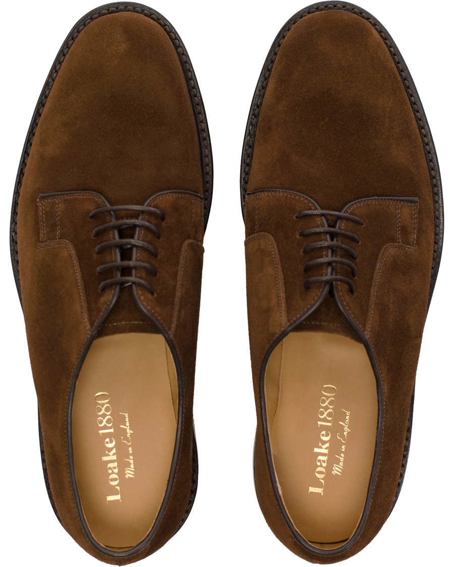 Heren | Loake 1880 Perth Derby Dark Brown Suede | Loake 1880 | Perth Derby Dark Brown Suede