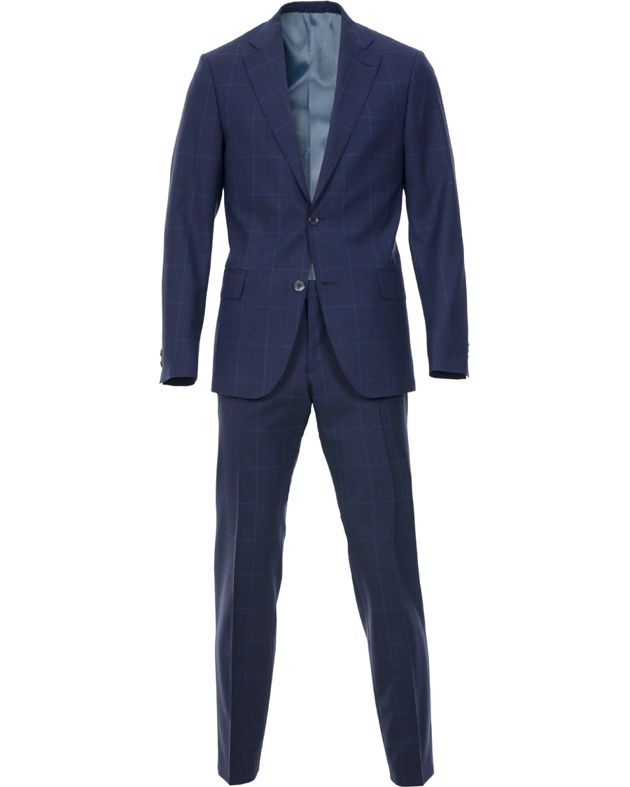 Homme | Costumes | Oscar Jacobson | Edmund Window Pane Reda Suit Dark Blue
