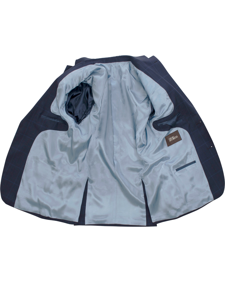 Homme | Costumes | Oscar Jacobson | Edmund Window Pane Reda Suit Dark Blue