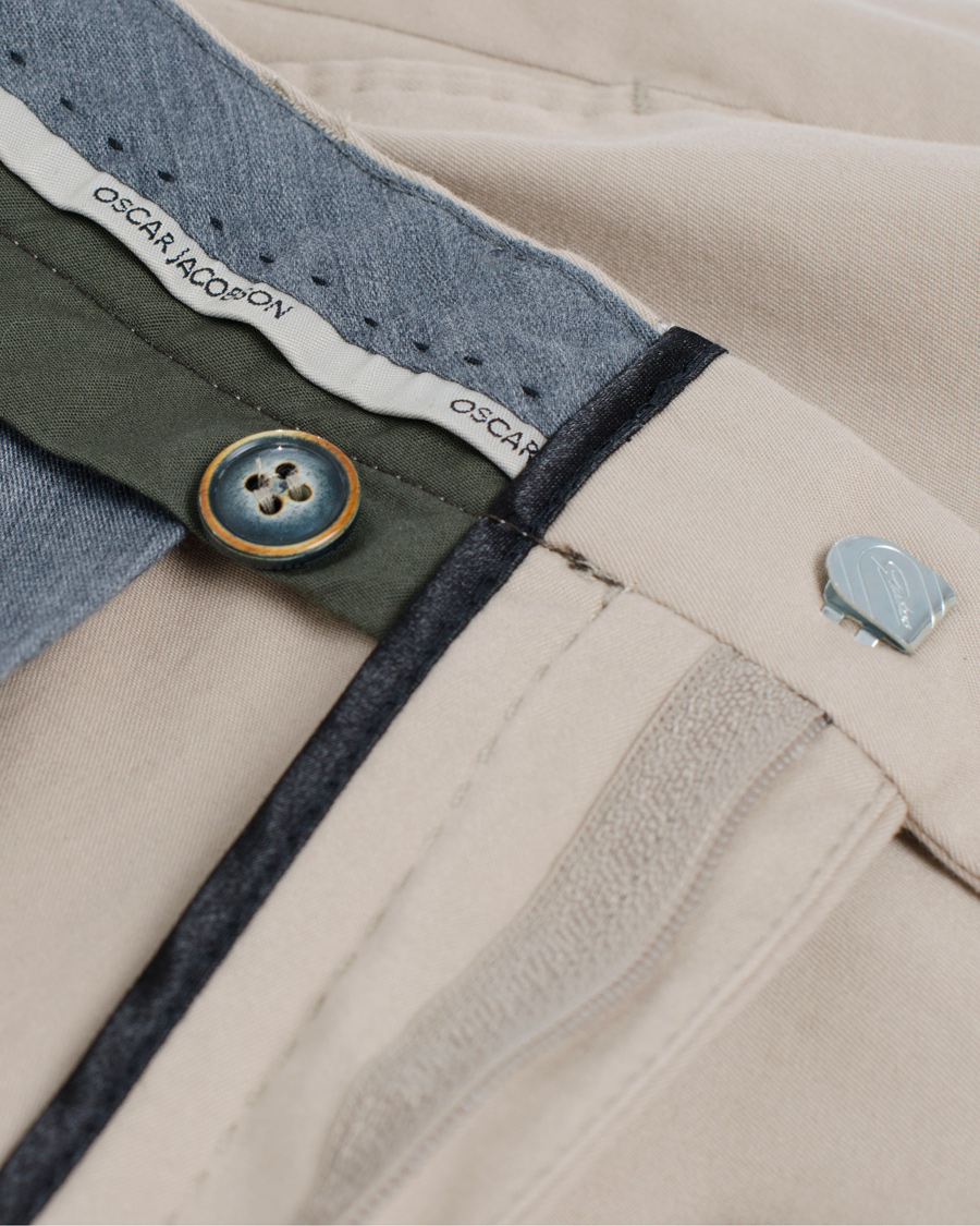 Heren | Broeken | Oscar Jacobson | Denzel Stretch Cotton Trousers Beige 52