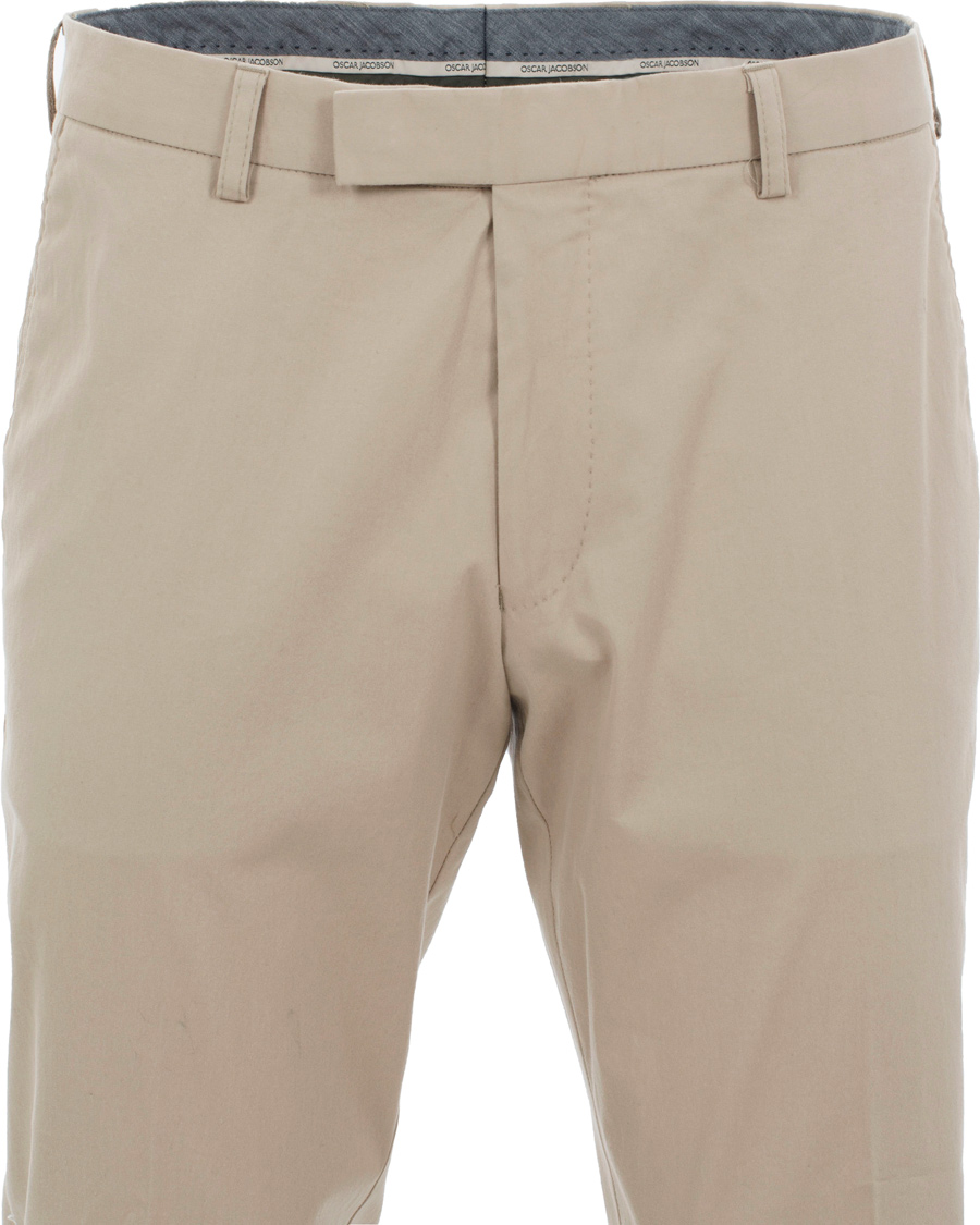 Heren | Broeken | Oscar Jacobson | Denzel Stretch Cotton Trousers Beige 52