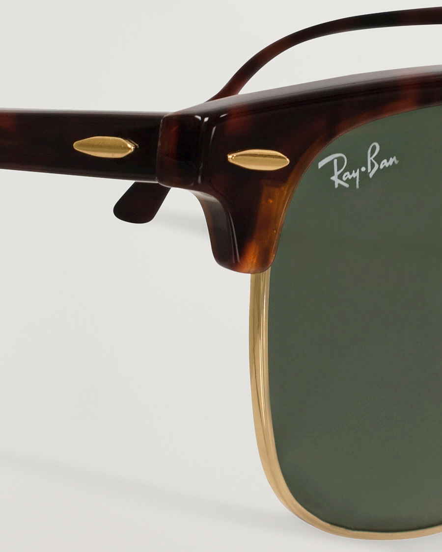 Heren | Zonnebrillen | Ray-Ban | Clubmaster Sunglasses Mock Tortoise/Crystal Green