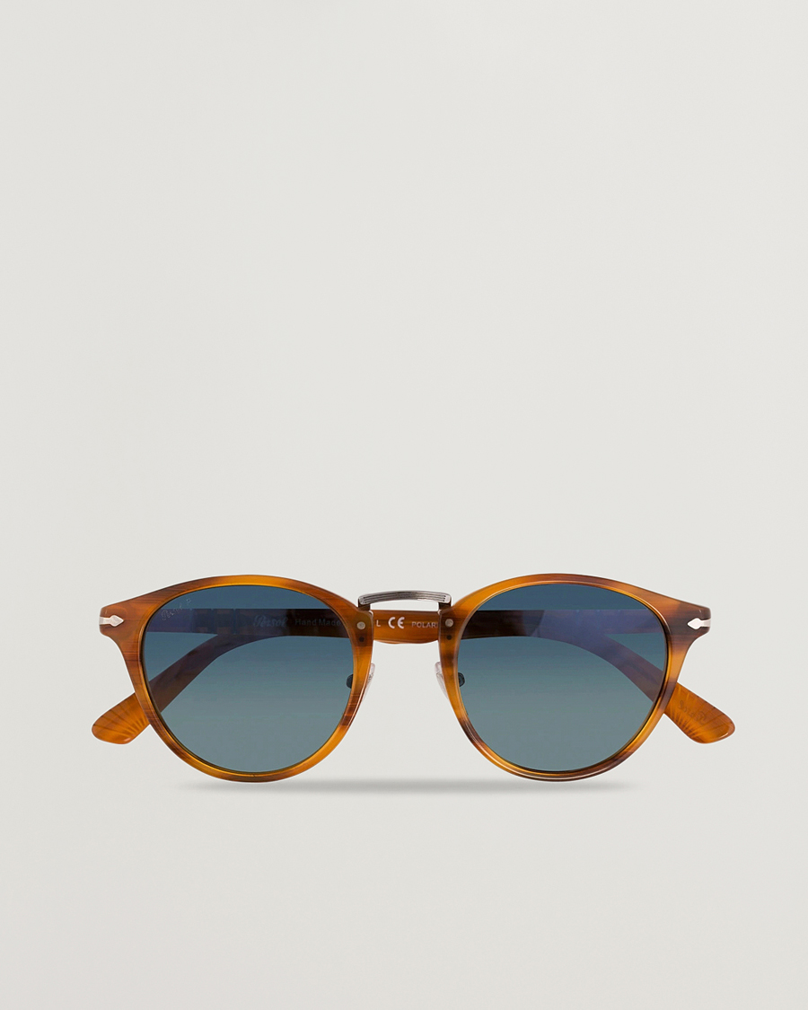 Homme | Persol 0PO3108S Polarized Sunglasses Striped Brown/Gradient Blue | Persol | 0PO3108S Polarized Sunglasses Striped Brown/Gradient Blue
