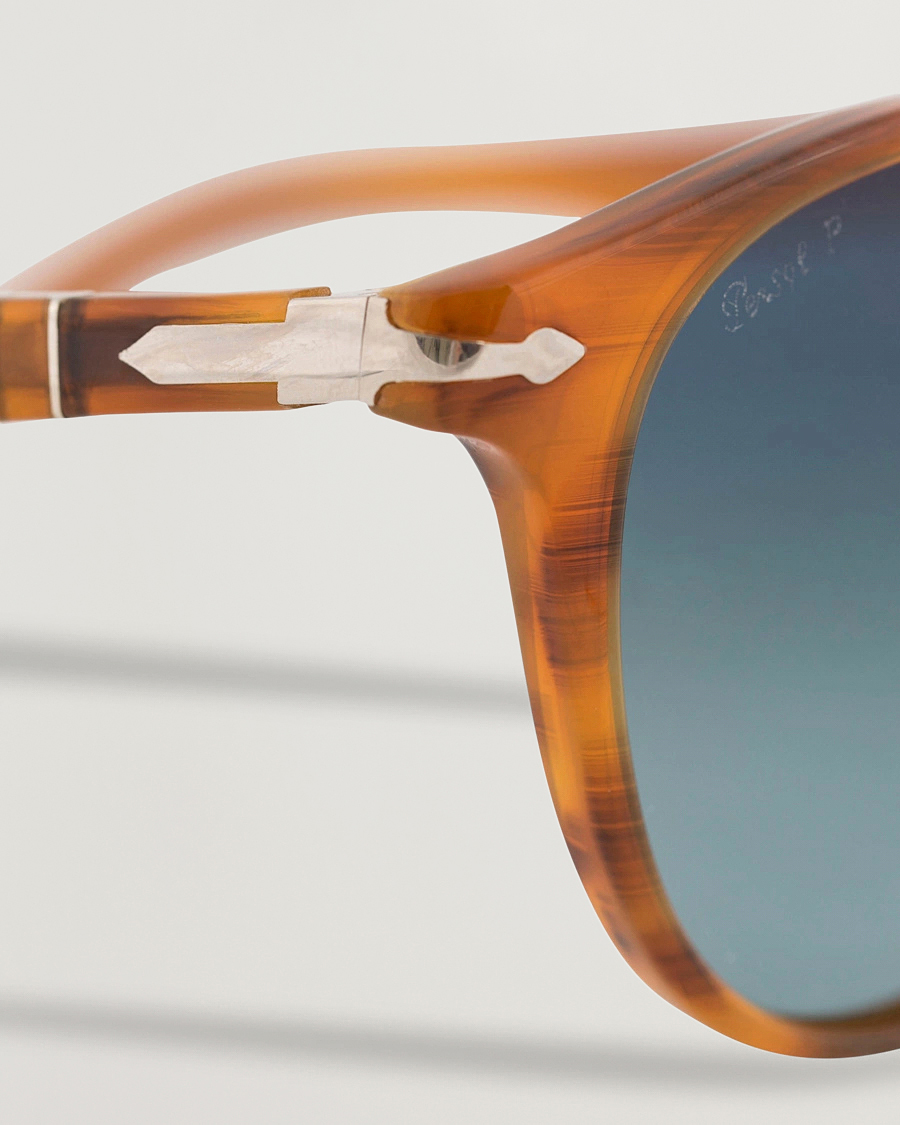Homme | Persol 0PO3108S Polarized Sunglasses Striped Brown/Gradient Blue | Persol | 0PO3108S Polarized Sunglasses Striped Brown/Gradient Blue