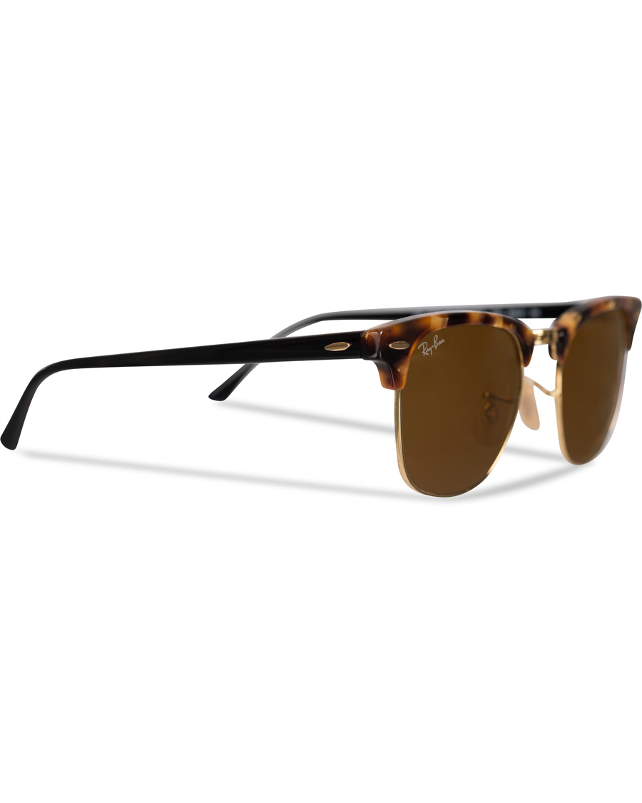 Homme | Ray-Ban Clubmaster Sunglasses Spotted Brown Havana/Brown | Ray-Ban | Clubmaster Sunglasses Spotted Brown Havana/Brown