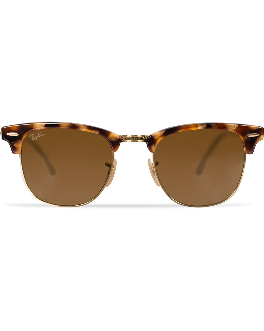 Homme | Ray-Ban Clubmaster Sunglasses Spotted Brown Havana/Brown | Ray-Ban | Clubmaster Sunglasses Spotted Brown Havana/Brown