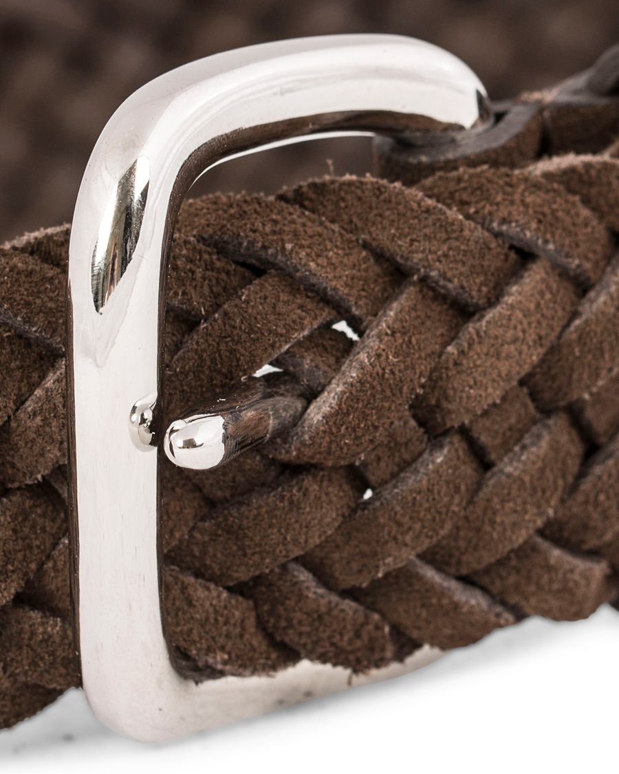 Homme | Anderson's Braided Suede Belt 3,5 cm Brown | Anderson's | Braided Suede Belt 3,5 cm Brown