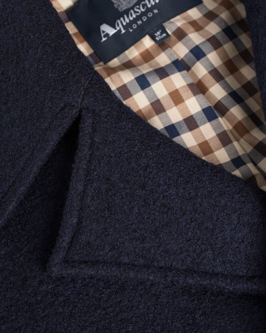 Heren | Jassen | Aquascutum | Rowan Bouclé Pea Coat Navy
