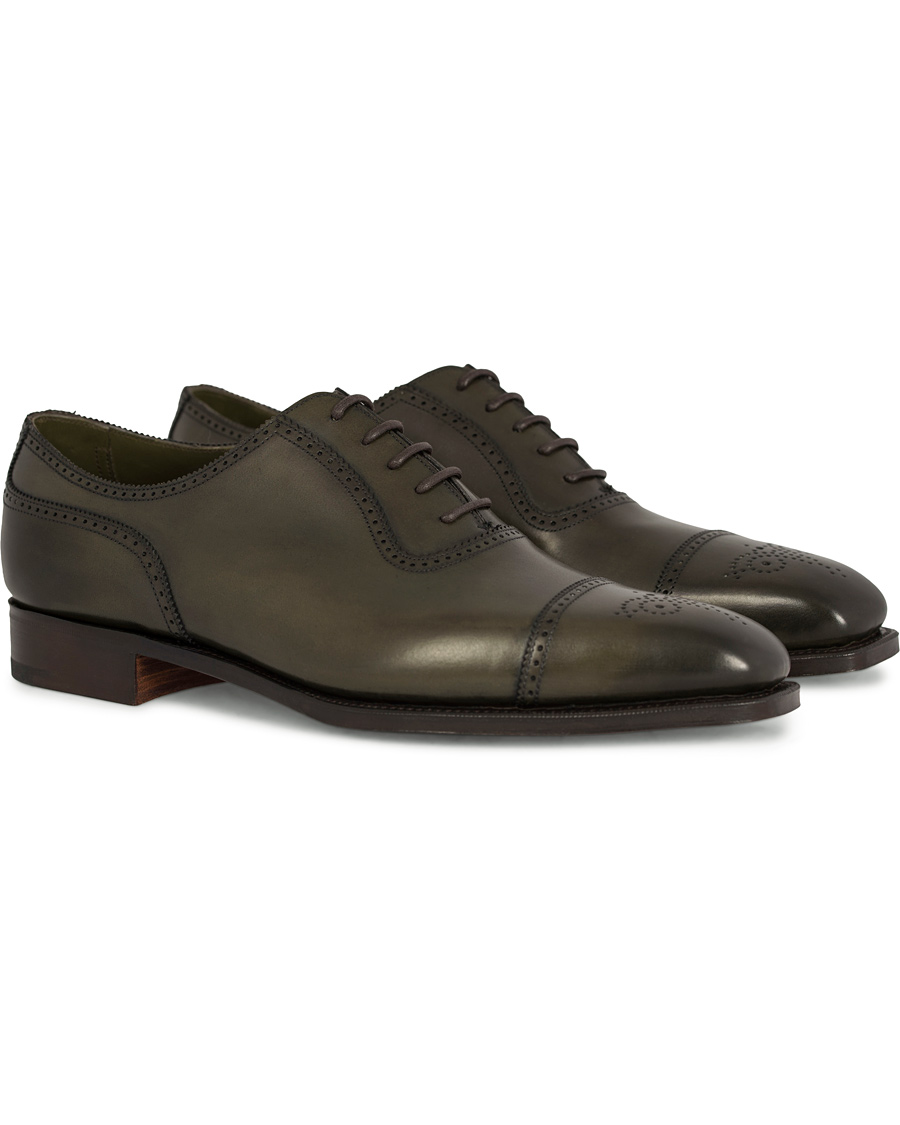 Heren | Edward Green Lichfield II Brogue Olive Antique Calf | Edward Green | Lichfield II Brogue Olive Antique Calf