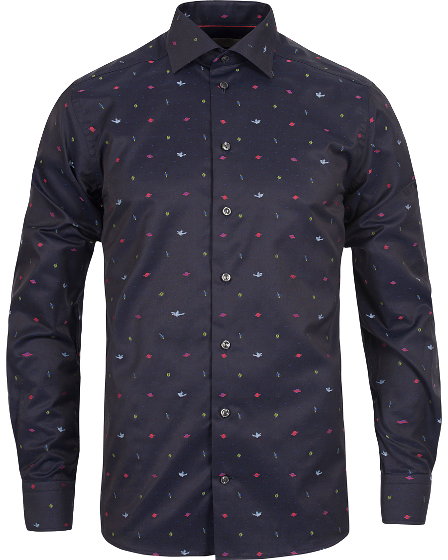 Homme | Chemises | Eton | Slim Fit Shirt Red Ribbon Planet Navy