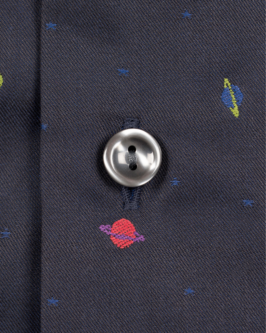 Homme | Chemises | Eton | Slim Fit Shirt Red Ribbon Planet Navy