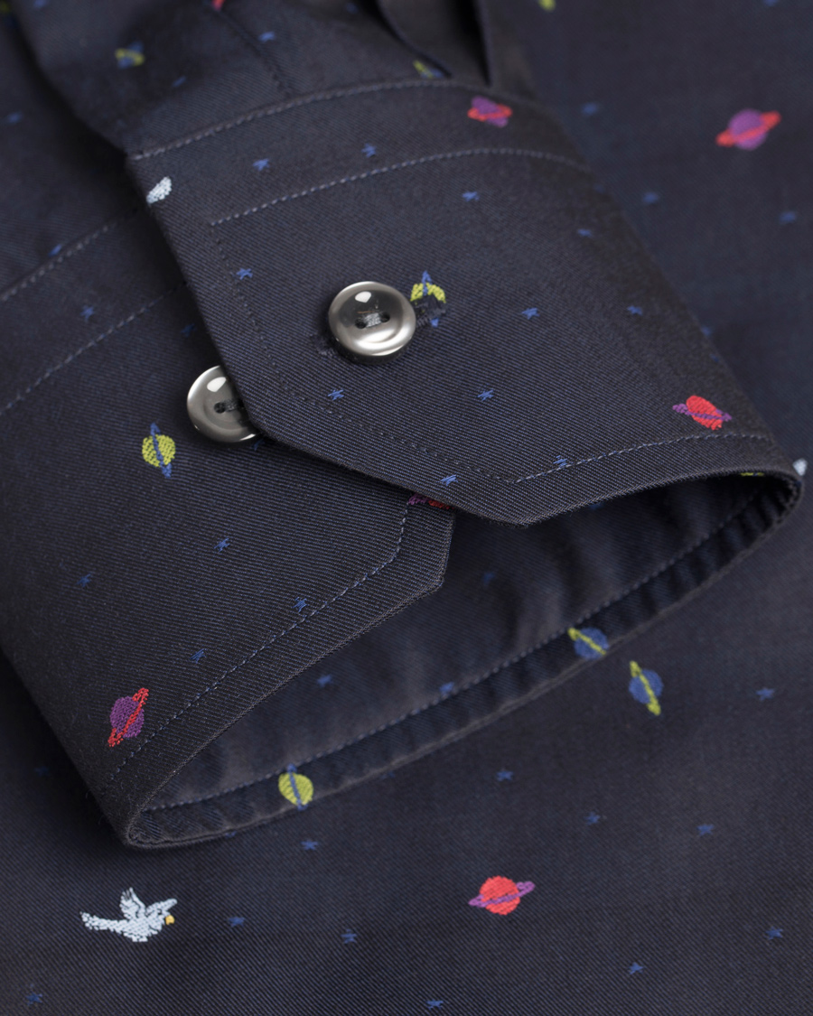 Homme | Chemises | Eton | Slim Fit Shirt Red Ribbon Planet Navy