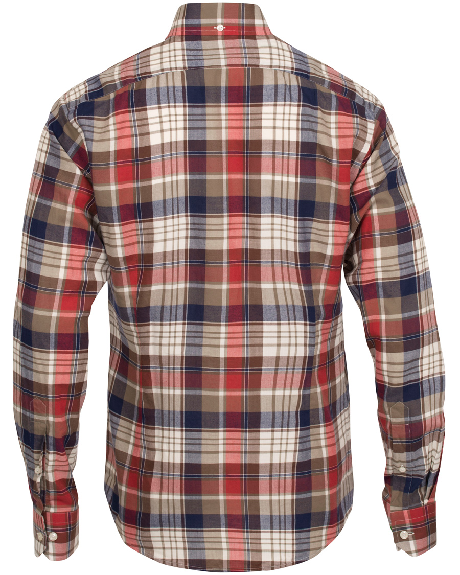 Homme | Chemises | Eton | Slim Fit Shirt Green Ribbon Flannel Red