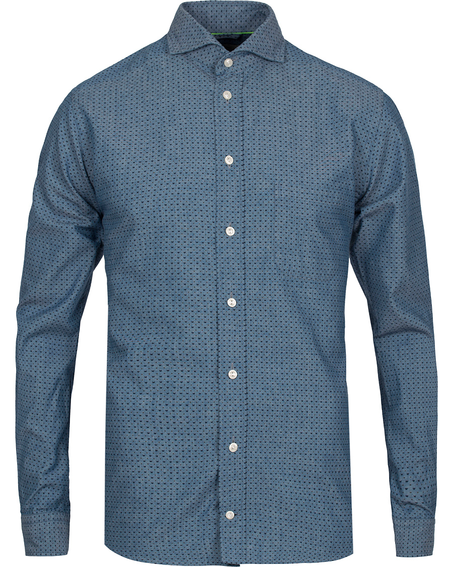 Homme | Chemises | Eton | Slim Fit Shirt Green Ribbon Indigo Blue