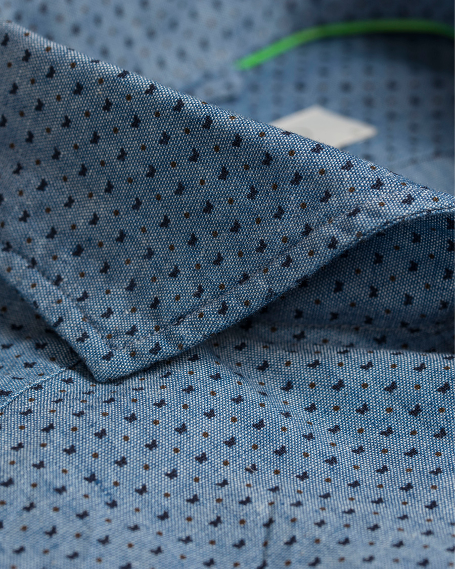 Homme | Chemises | Eton | Slim Fit Shirt Green Ribbon Indigo Blue