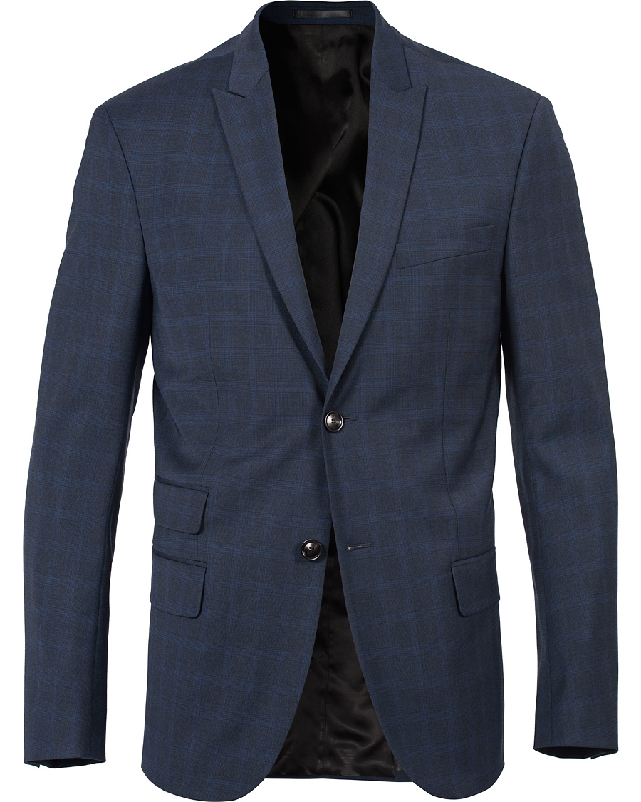 Heren | Blazers | Filippa K | Rick Suit Jacket Tonal Check Royal Blue 50