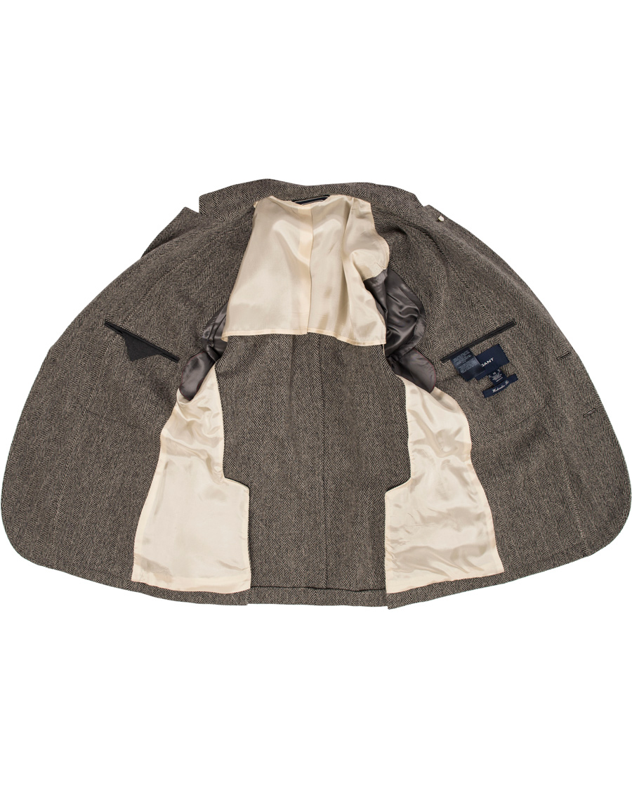 Homme | Blazers | GANT | The Arcive Herringbone Blazer Antracite Melange