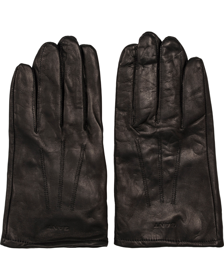 Heren | GANT Touch Screen Leather Gloves Black | GANT | Touch Screen Leather Gloves Black