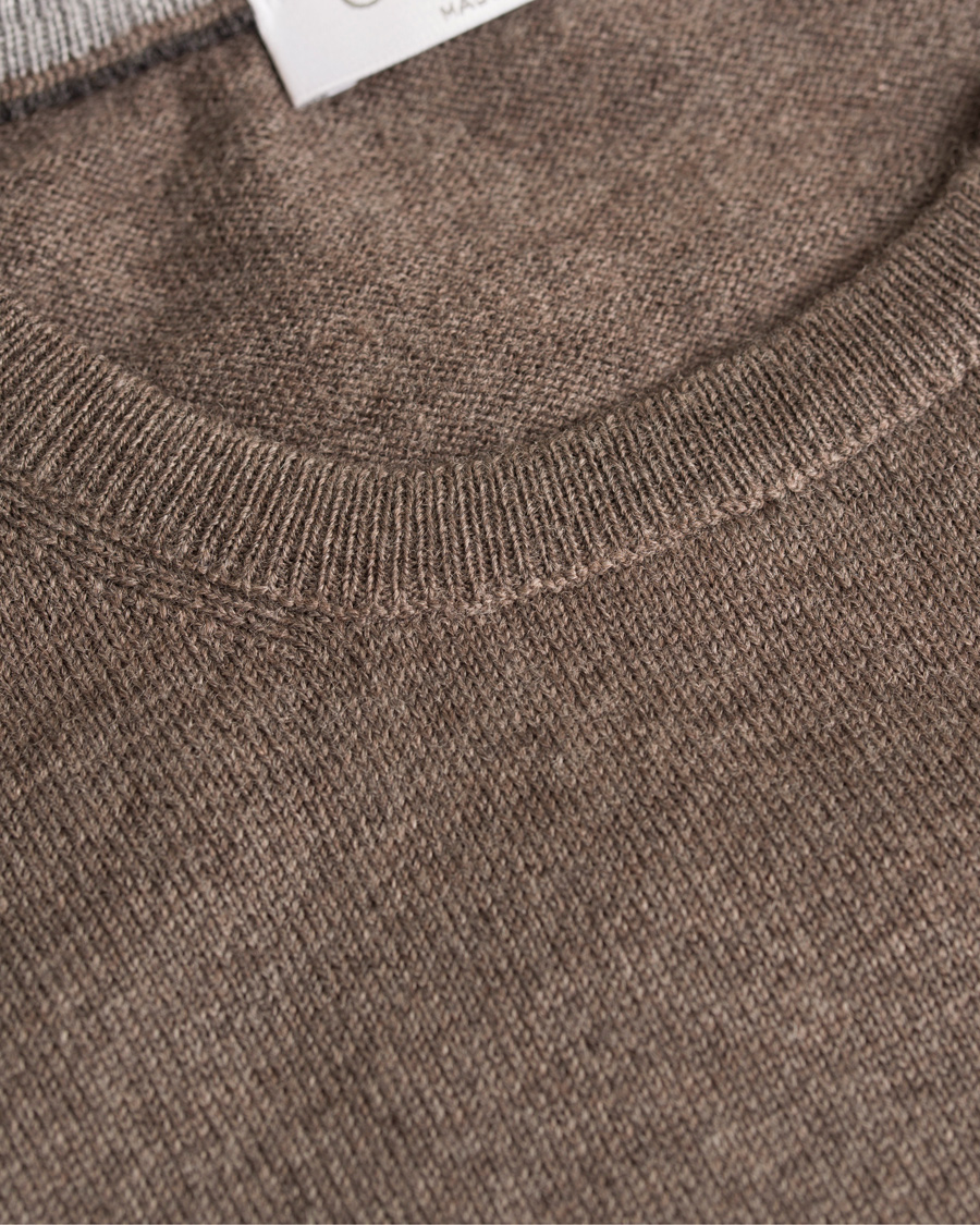 Heren | Truien | Gran Sasso | Merino Fashion Fit C-Neck Pullover Brown