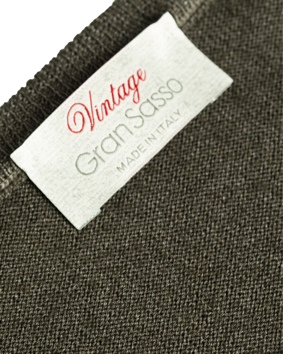 Heren | Truien | Gran Sasso | Merino Vintage Fashion Fit Pullover Moss Green