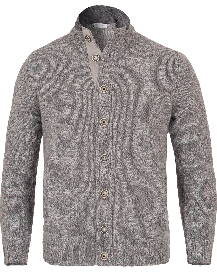 Homme | Pulls Et Tricots | Gran Sasso | Button Knit Lambswool Sweater Structured Grey
