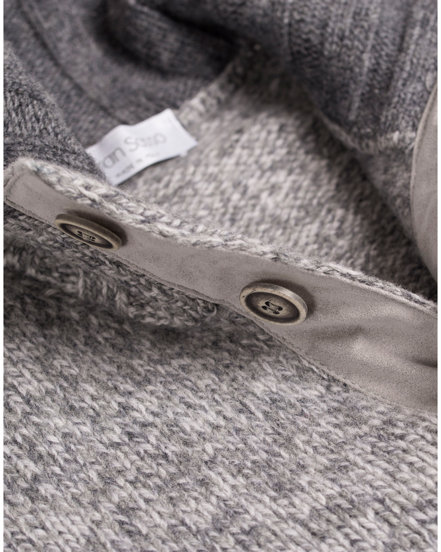 Homme | Pulls Et Tricots | Gran Sasso | Button Knit Lambswool Sweater Structured Grey