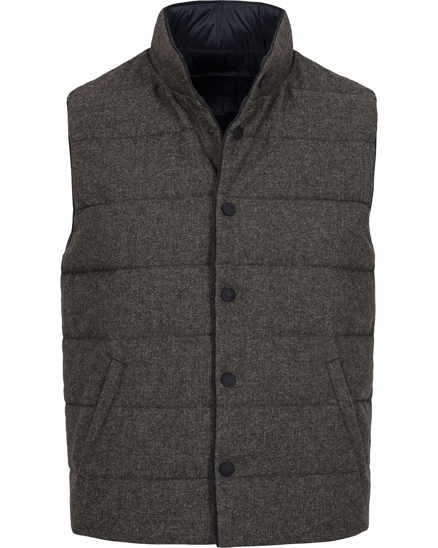 Homme | Manteaux Et Vestes | Gran Sasso | Brushed Wool Reversible Vest Grey