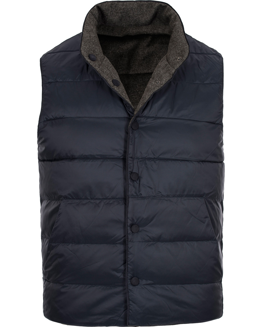 Homme | Manteaux Et Vestes | Gran Sasso | Brushed Wool Reversible Vest Grey
