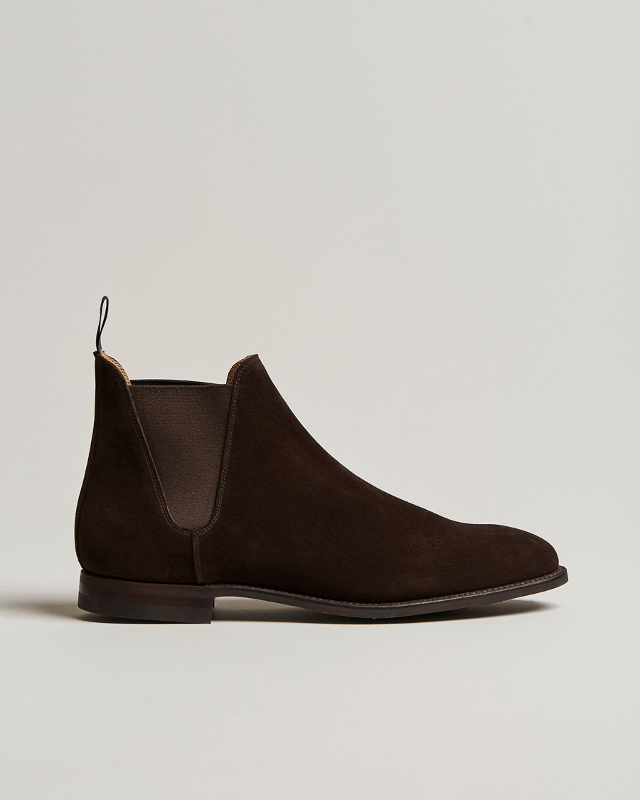 Heren | Laarzen | Crockett & Jones | Chelsea 8 Boot Dark Brown Suede