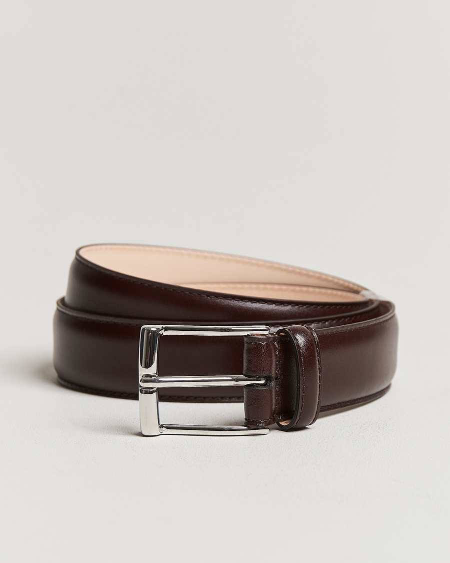 Heren | Riemen | Crockett & Jones | Belt 3,2 cm Dark Brown Calf