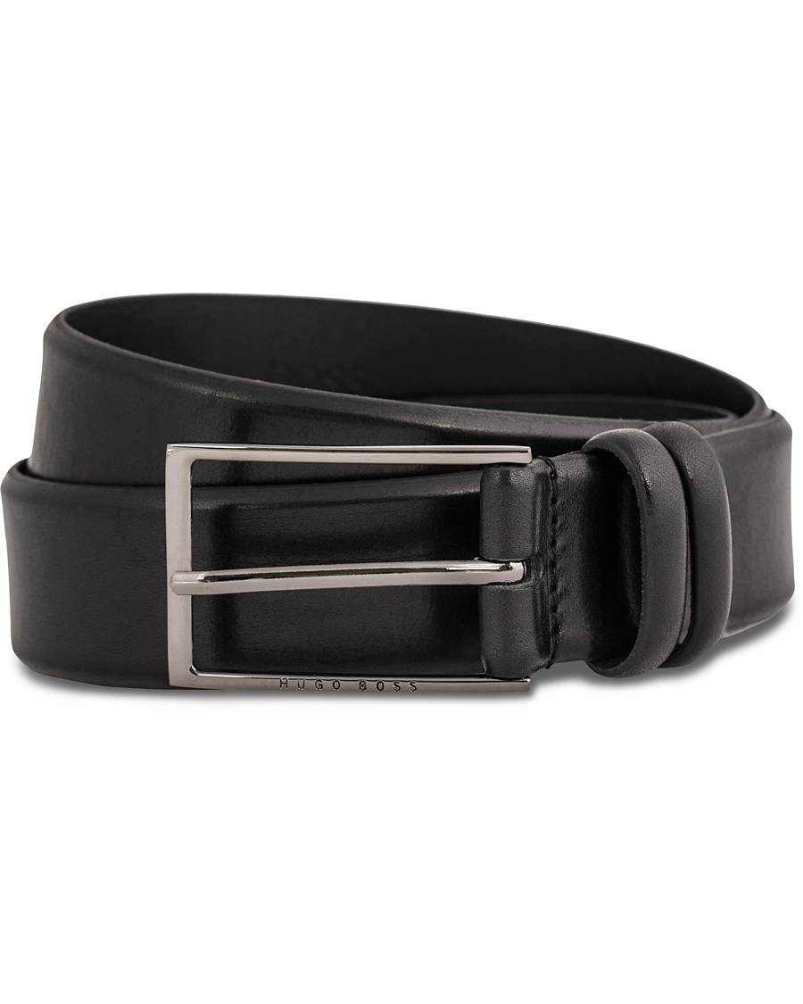 Homme | BOSS Carmello Leather Belt 3,5 cm Black | BOSS BLACK | BOSS Carmello Leather Belt 3,5 cm Black