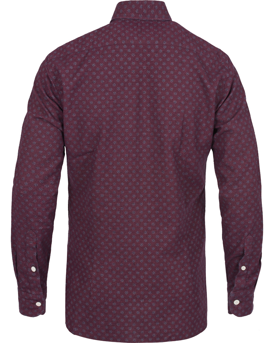 Heren | Overhemden | Barba Napoli | Dandylife Printed Slim Fit Shirt Bordeaux