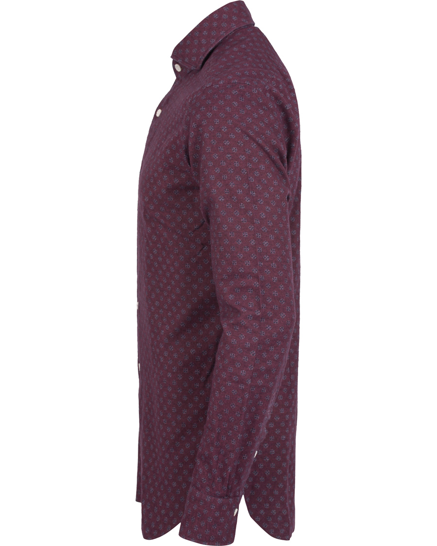 Heren | Overhemden | Barba Napoli | Dandylife Printed Slim Fit Shirt Bordeaux