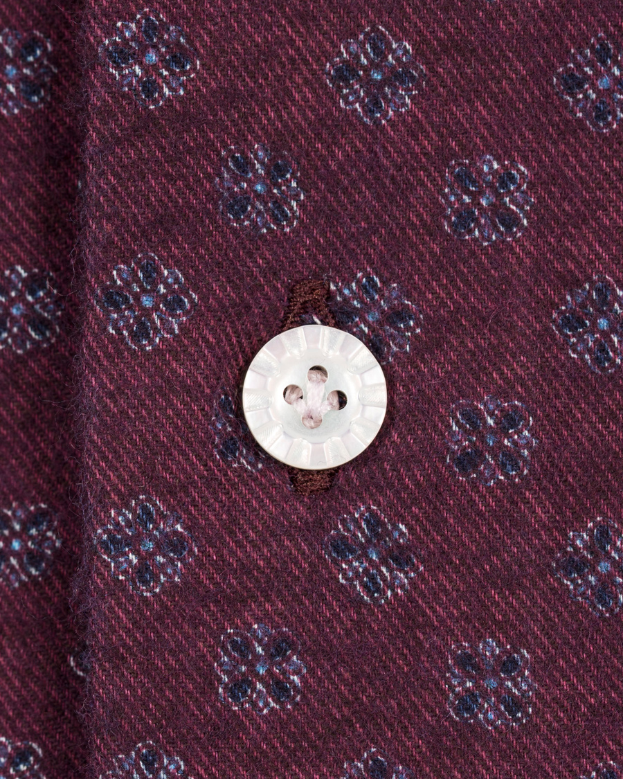 Heren | Overhemden | Barba Napoli | Dandylife Printed Slim Fit Shirt Bordeaux