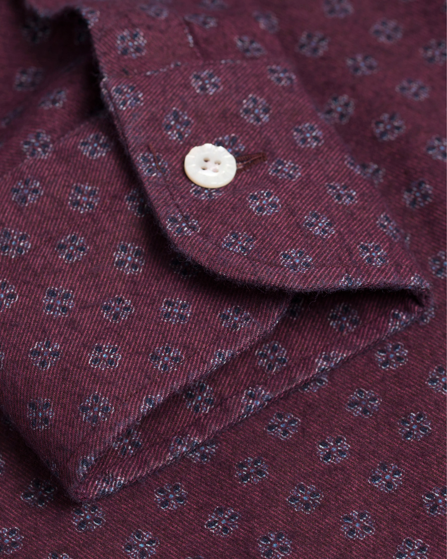 Heren | Overhemden | Barba Napoli | Dandylife Printed Slim Fit Shirt Bordeaux