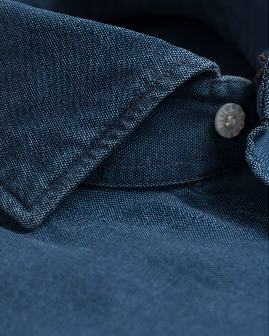 Homme | Chemises | Barba Napoli | Dandylife Denim Slim Fit Shirt Dark Wash