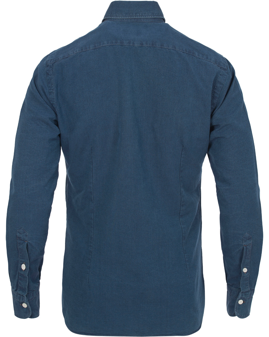 Homme | Chemises | Barba Napoli | Dandylife Denim Slim Fit Shirt Dark Wash