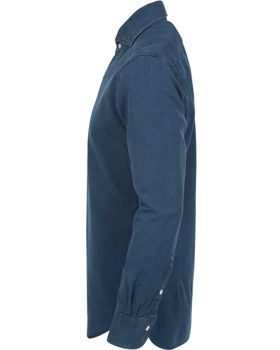 Homme | Chemises | Barba Napoli | Dandylife Denim Slim Fit Shirt Dark Wash