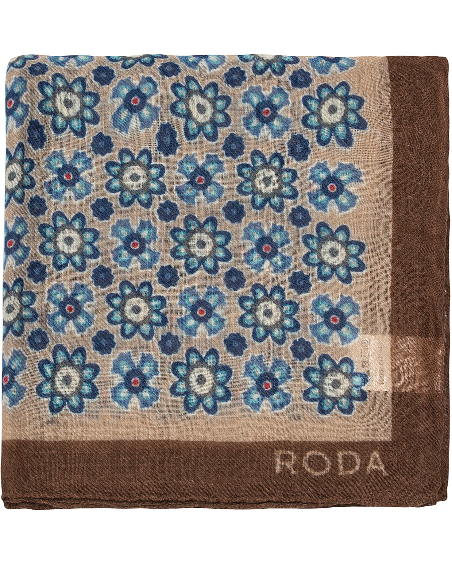 Homme | Roda Pocket Square Big Flower Light Beige | Roda | Pocket Square Big Flower Light Beige