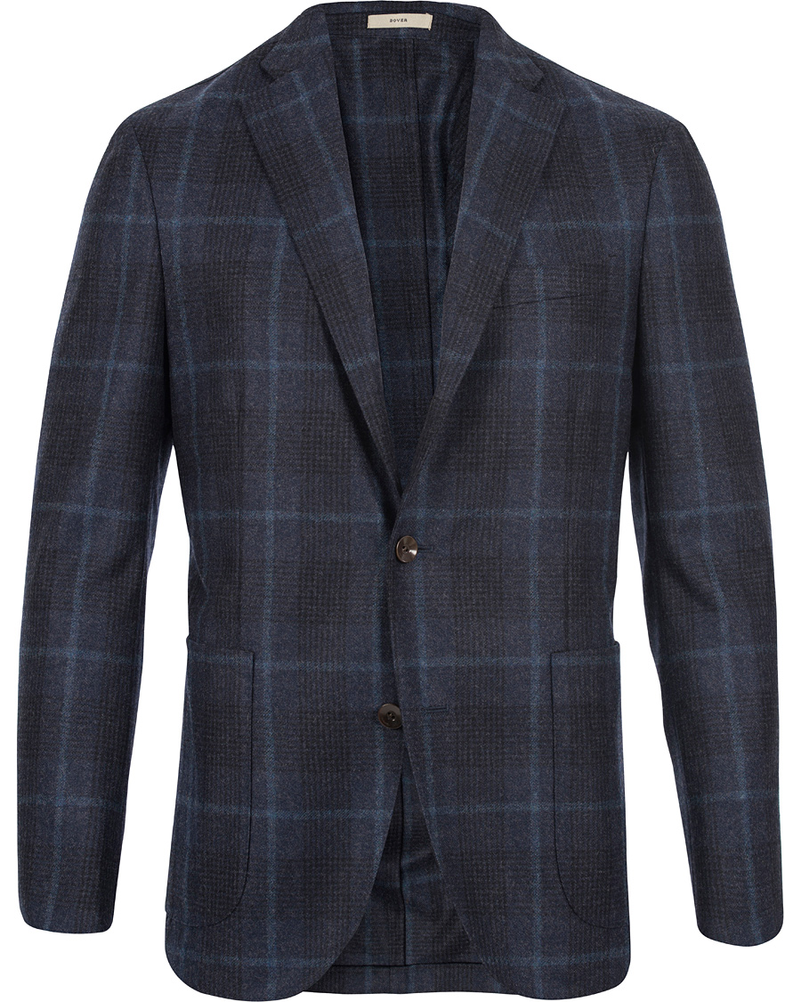 Heren | Blazers | Boglioli | Dover Patch Pocket Glenncheck Wool Blazer Navy