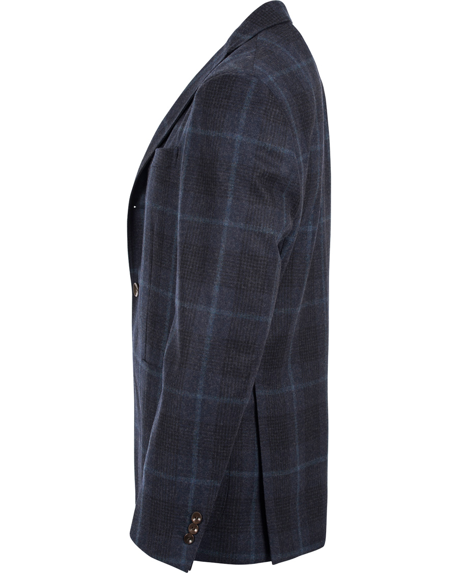 Heren | Blazers | Boglioli | Dover Patch Pocket Glenncheck Wool Blazer Navy