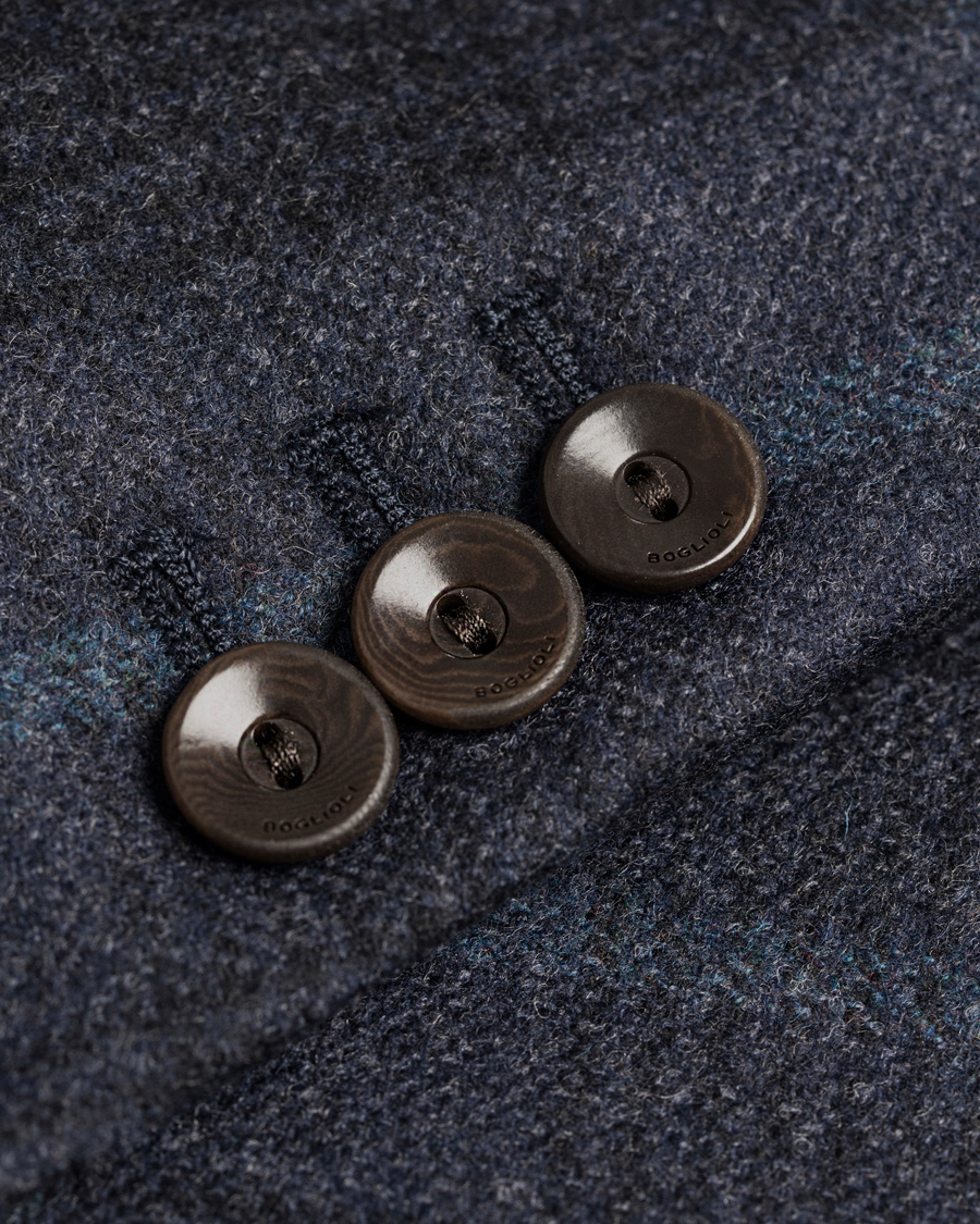 Heren | Blazers | Boglioli | Dover Patch Pocket Glenncheck Wool Blazer Navy
